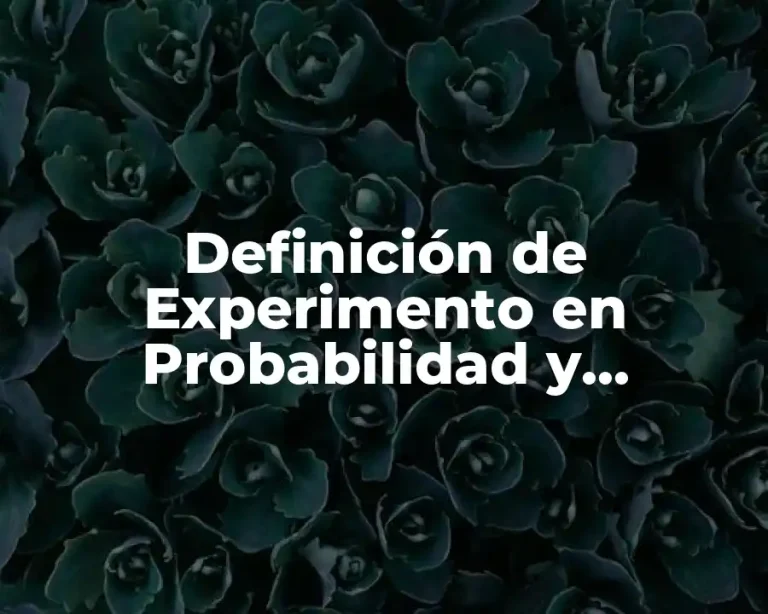 Definición de Experimento en Probabilidad y Estadística