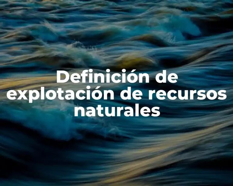 Definición de explotación de recursos naturales