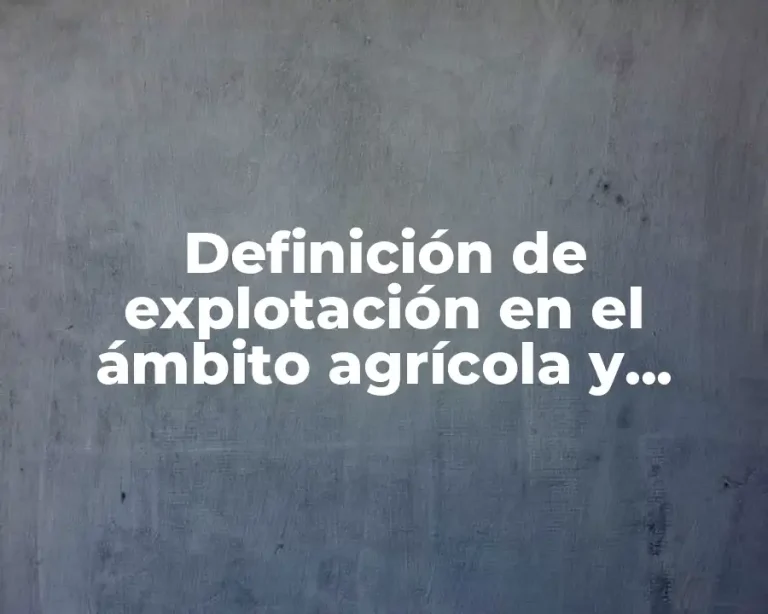 Definición de explotación en el ámbito agrícola y ganadero