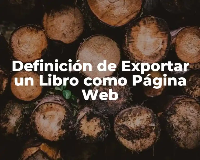 Definición de Exportar un Libro como Página Web