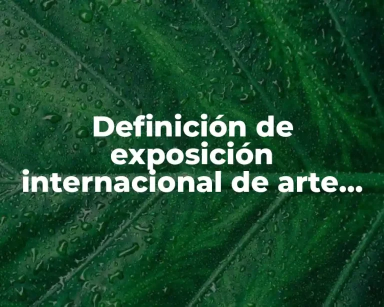 Definición de exposición internacional de arte moderno