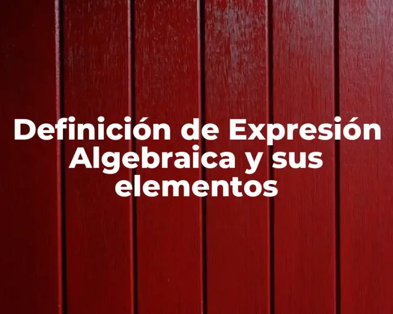 Definición de Expresión Algebraica y sus elementos