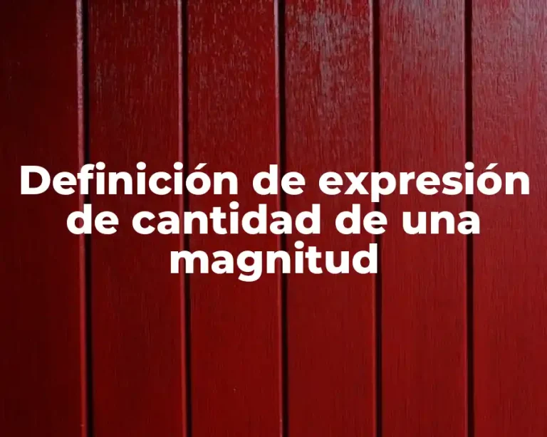 Definición de expresión de cantidad de una magnitud