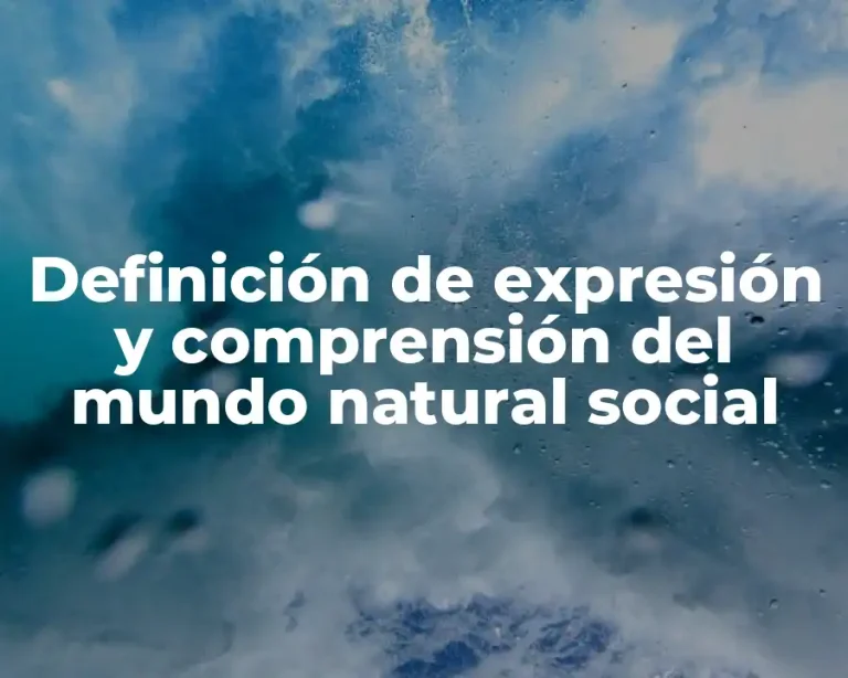 Definición de expresión y comprensión del mundo natural social