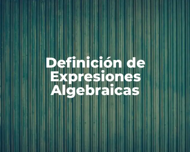 Definición de Expresiones Algebraicas