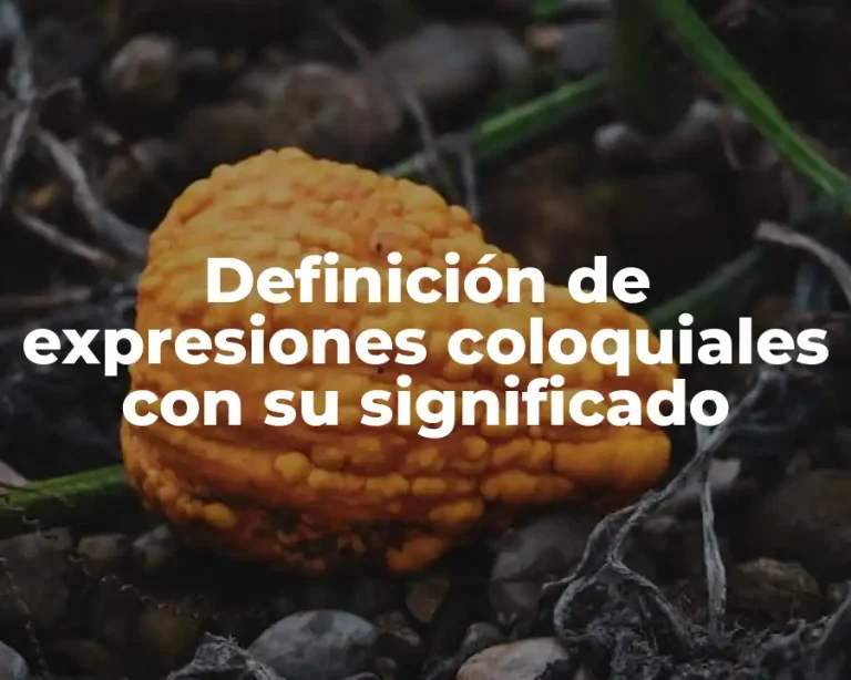 Definición de expresiones coloquiales con su significado