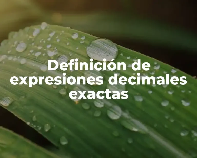 Definición de expresiones decimales exactas
