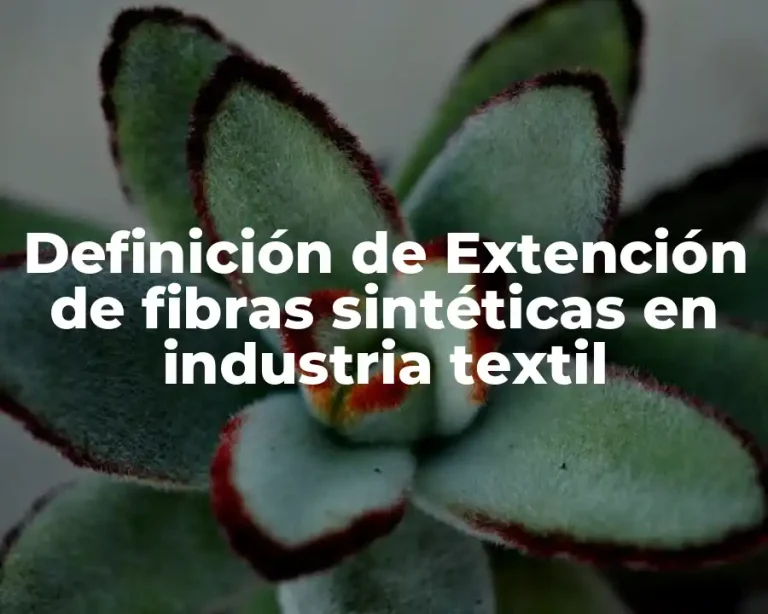 Definición de Extención de fibras sintéticas en industria textil
