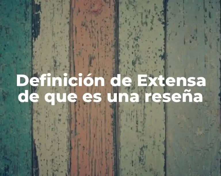 Definición de Extensa de que es una reseña