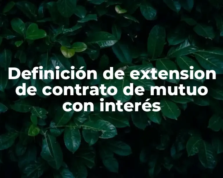 Definición de extension de contrato de mutuo con interés