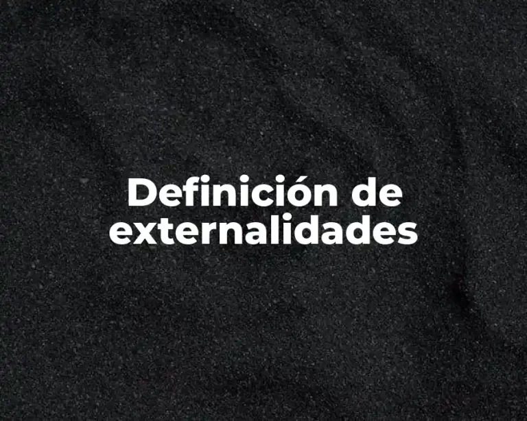Definición de externalidades