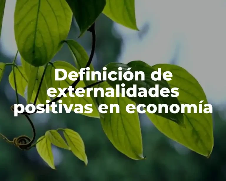 Definición de externalidades positivas en economía
