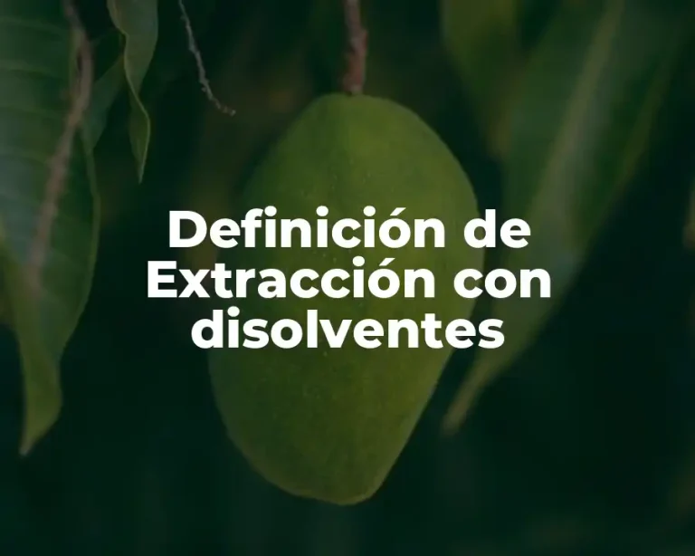 Definición de Extracción con disolventes