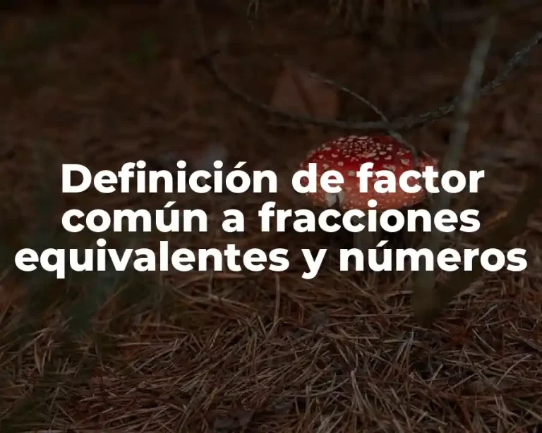 Definición de factor común a fracciones equivalentes y números