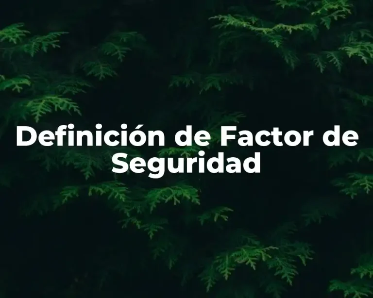 Definición de Factor de Seguridad