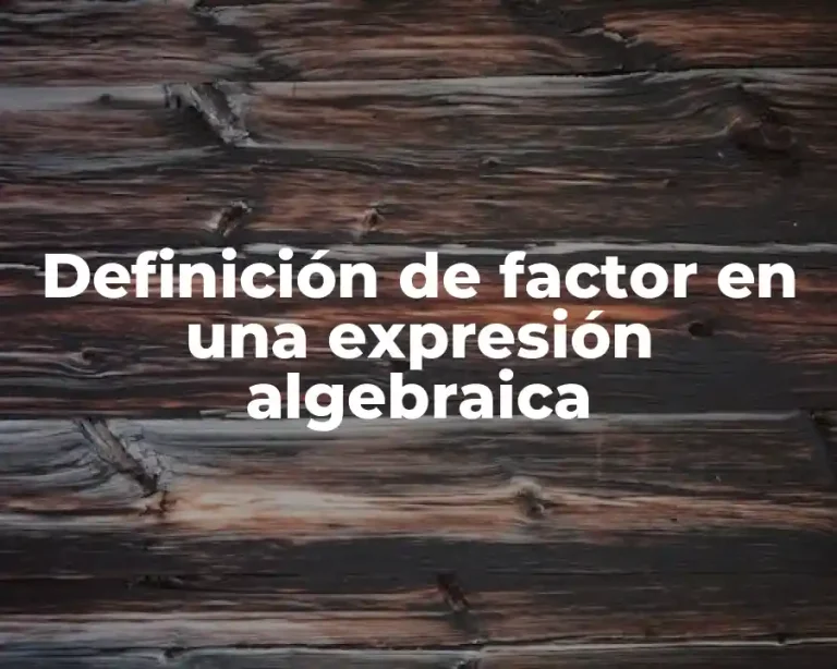 Definición de factor en una expresión algebraica