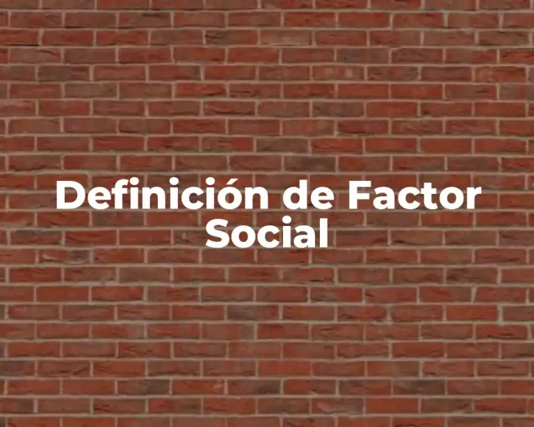 Definición de Factor Social