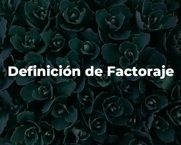 Definición de Factoraje