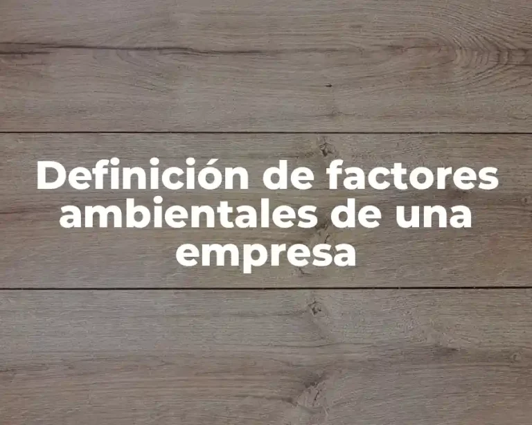 Definición de factores ambientales de una empresa