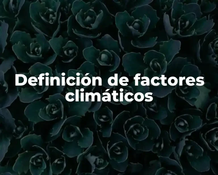 Definición de factores climáticos