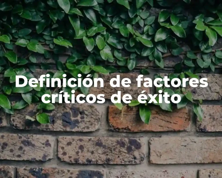 Definición de factores críticos de éxito