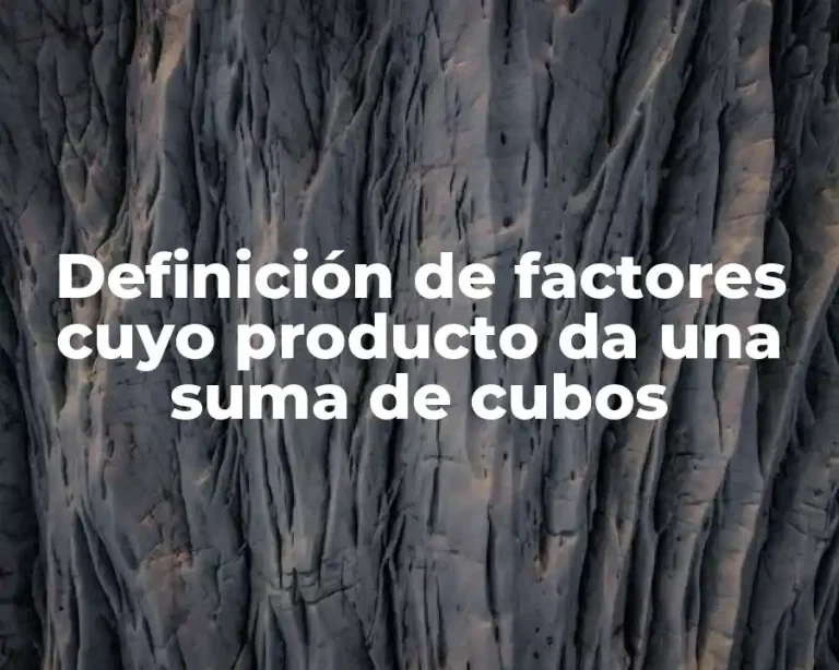 Definición de factores cuyo producto da una suma de cubos