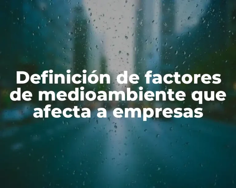 Definición de factores de medioambiente que afecta a empresas