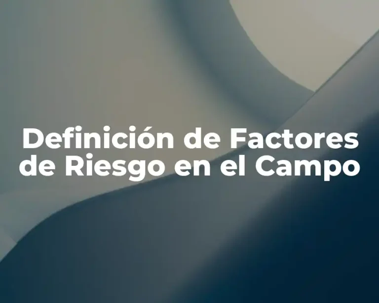 Definición de Factores de Riesgo en el Campo