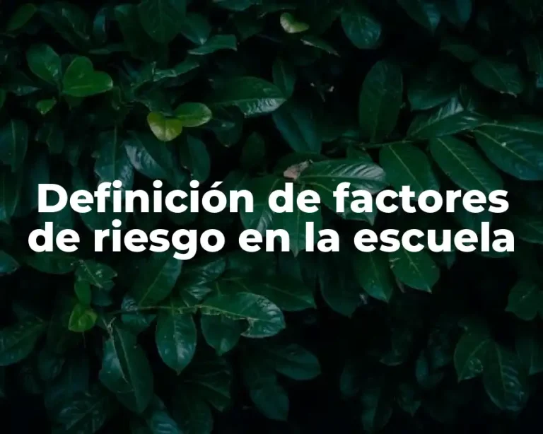 Definición de factores de riesgo en la escuela