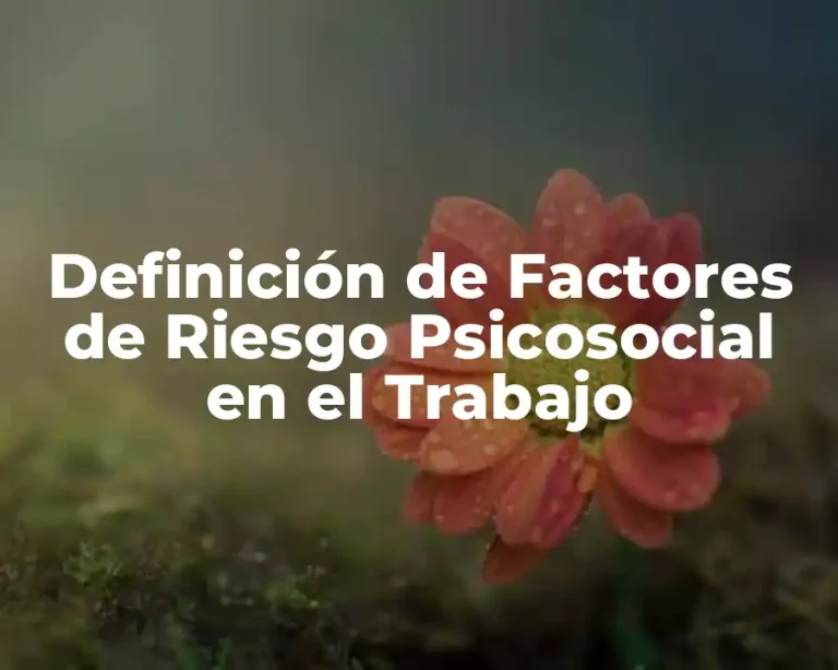 Definición de Factores de Riesgo Psicosocial en el Trabajo