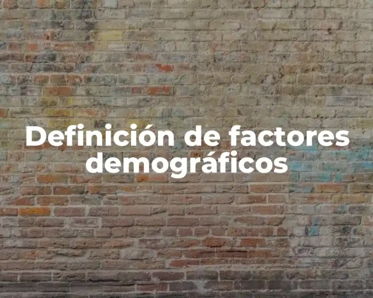 Definición de factores demográficos