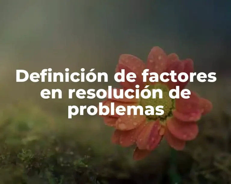 Definición de factores en resolución de problemas