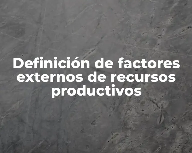 Definición de factores externos de recursos productivos