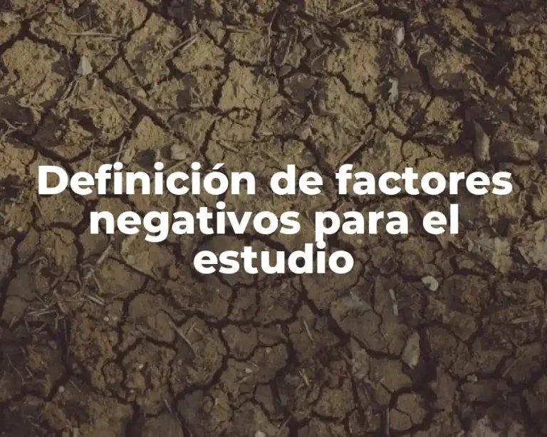 Definición de factores negativos para el estudio