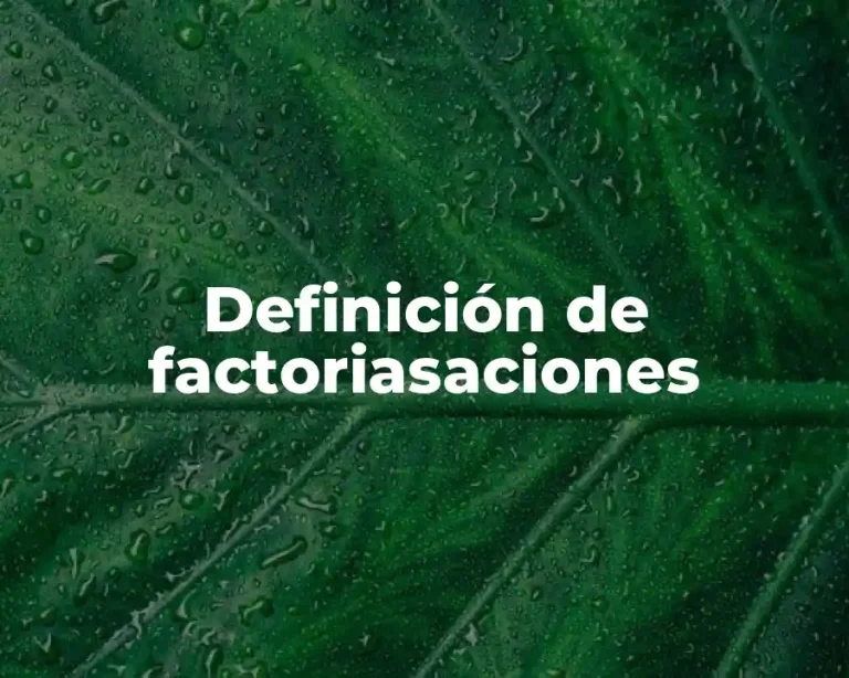 Definición de factoriasaciones