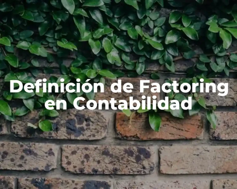 Definición de Factoring en Contabilidad