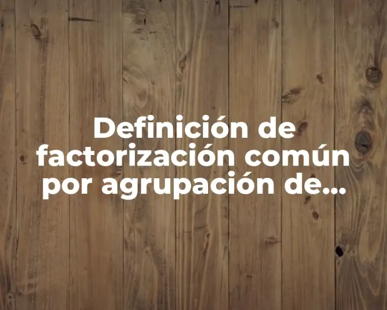 Definición de factorización común por agrupación de términos