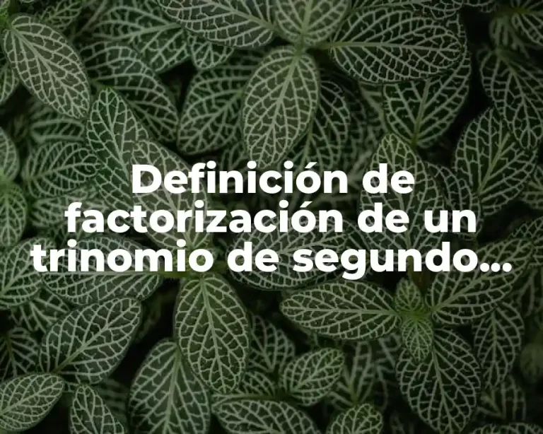 Definición de factorización de un trinomio de segundo grado