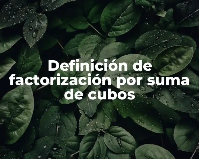 Definición de factorización por suma de cubos