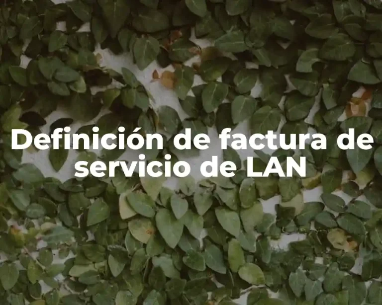 Definición de factura de servicio de LAN
