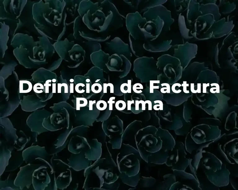 Definición de Factura Proforma