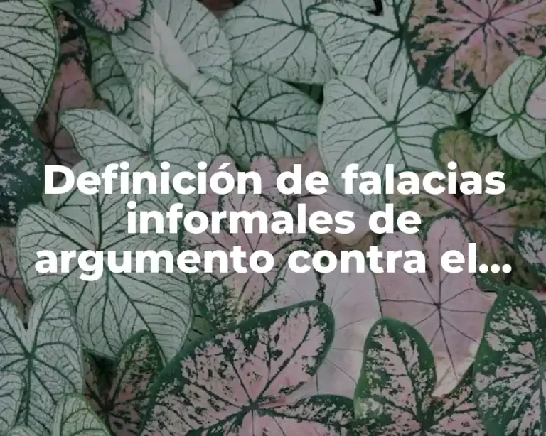 Definición de falacias informales de argumento contra el hombre