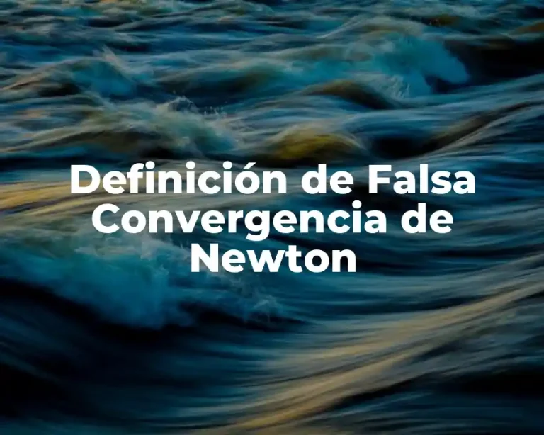 Definición de Falsa Convergencia de Newton