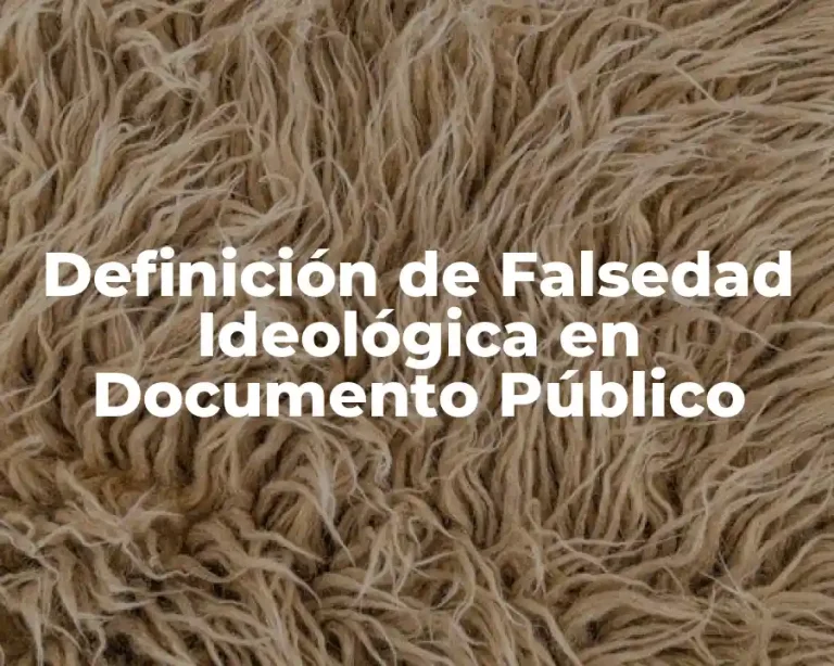 Definición de Falsedad Ideológica en Documento Público