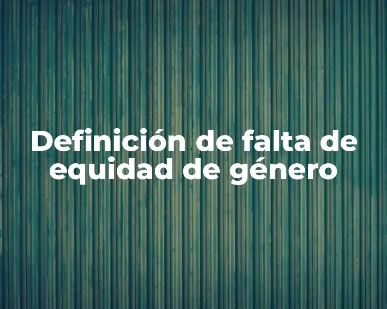 Definición de falta de equidad de género