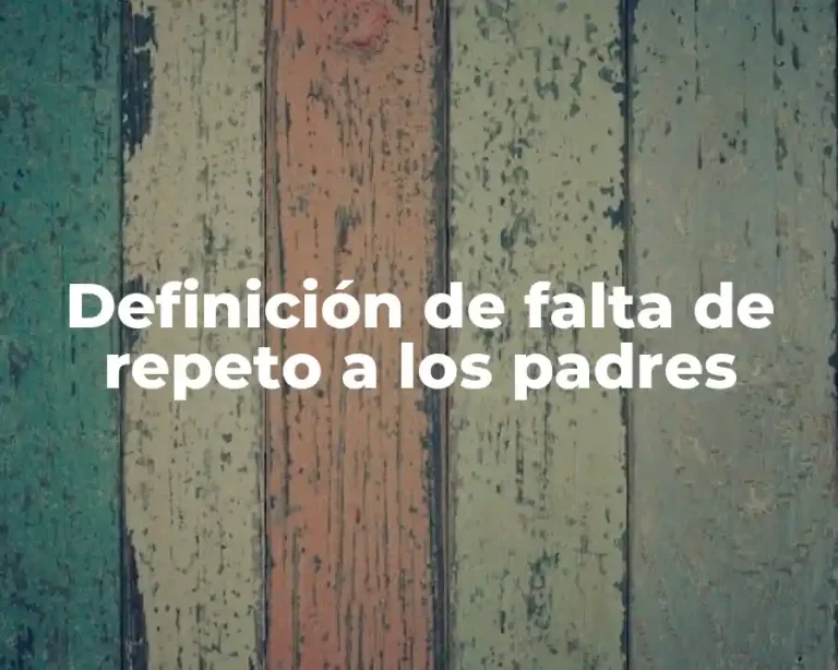 Definición de falta de repeto a los padres