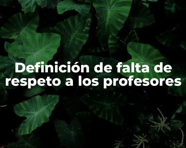 Definición de falta de respeto a los profesores