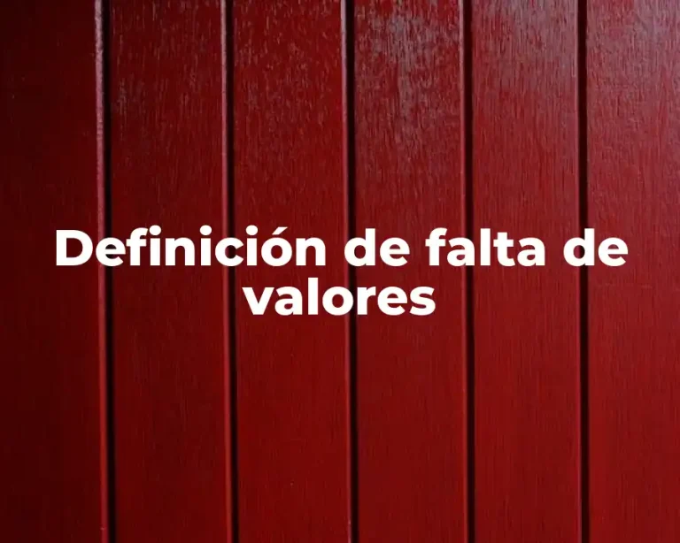 Definición de falta de valores