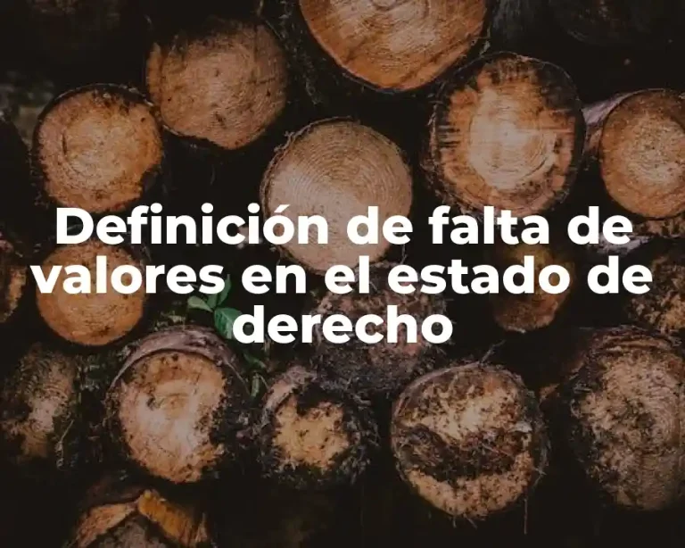 Definición de falta de valores en el estado de derecho
