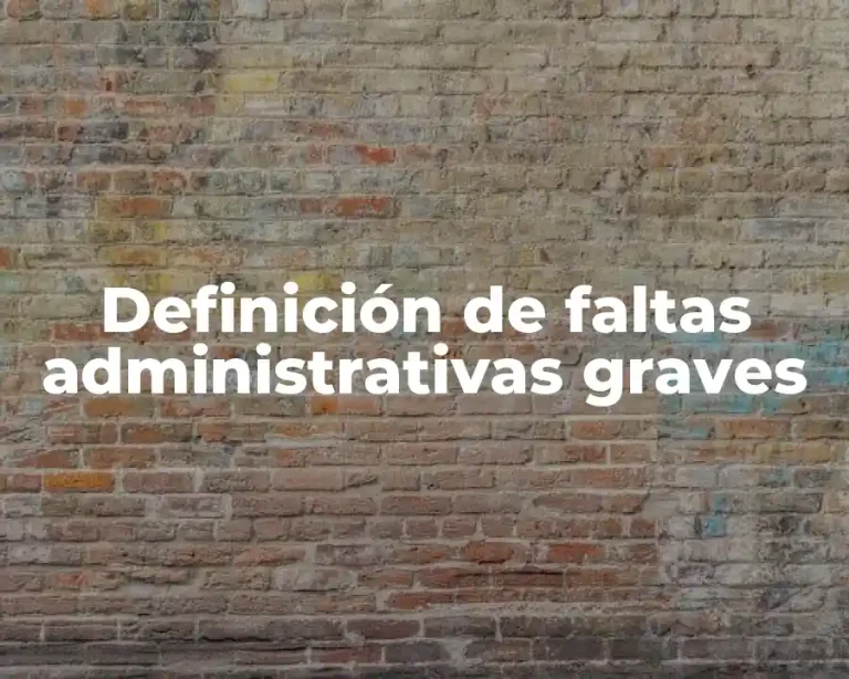 Definición de faltas administrativas graves